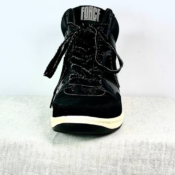 Nike Force High Top Sneakers Women’s Size 8 Black Glossy Classic Streetwear - Picture 4 of 16